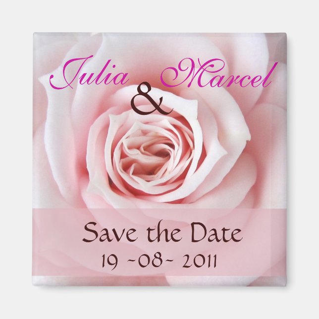 Save the Date Rose-Magnet Magnet (Vorne)