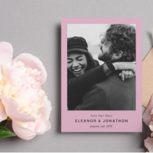 Save The Date Rose moderne design minimal photo Enregistrer la d