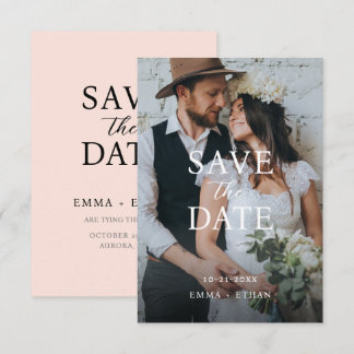 Save The Date Rose Pâle Minimaliste Moderne