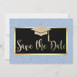 Save The Date Rose Parties scintillant Or Lumière Bleu Grad Enre