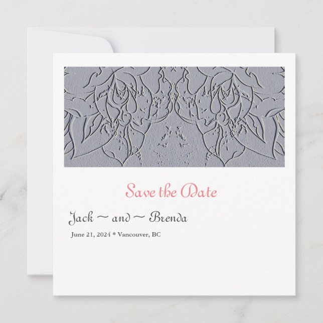 Save The Date Rose Pierre Enregistrer La Date (Devant)