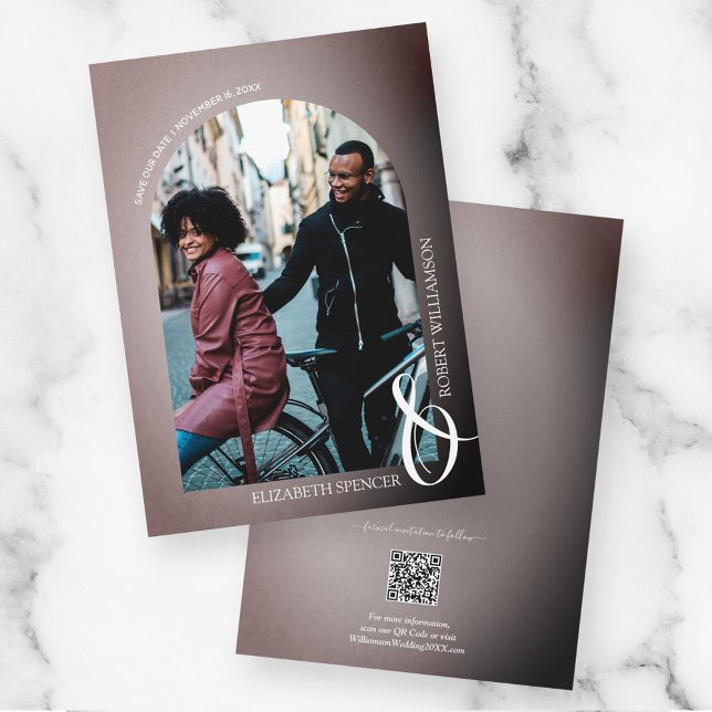 Save The Date Rose QR Code Mariage photo (Créateur téléchargé)