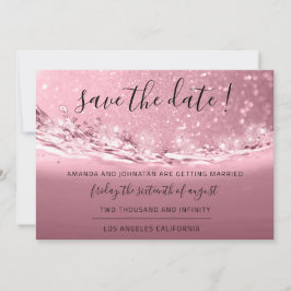Save the Date Rose Rosa Kristalle