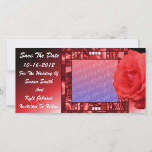 Save The Date Rose rouge - photo du Mariage