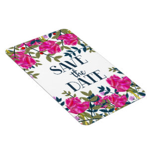 Save the Date Rose und Petalen. Magnet