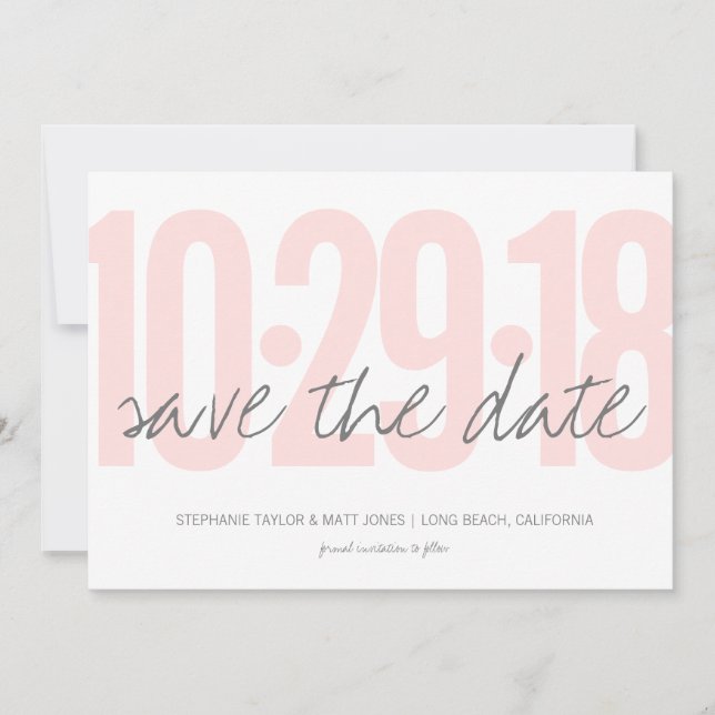 Save The Date Rose vif Enregistrer la date, mariage, photo sur l (Devant)