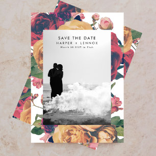 Save The Date Roses Boho Moderne - Photo Modifiable