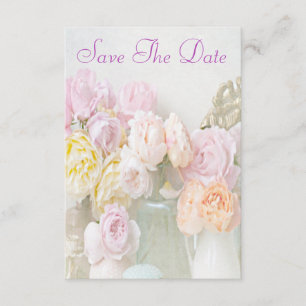 Save The Date Roses romantiques dans des économies de pots