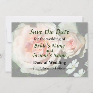 Save The Date Roses roses pâles dans le jardin