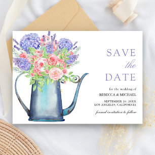 Save The Date Roses Roses Sanguine Hydrangeas Violettes Mariage