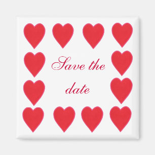 Save the Date, rote Herzen grenzen Magnete Magnet
