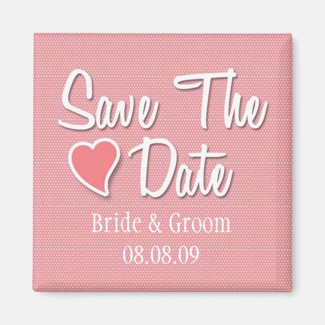 Save the Date roter Magnetmagnet Magnet (Vorne)