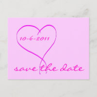 Save the Date rotes Herz Postkarte