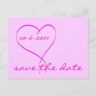 Save the Date rotes Herz Postkarte