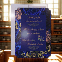 Royal Blue Gold Butterfly Wedding Enregistrer la d