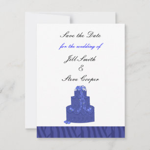 Save The Date Royal Blue Mariage Cake Enregistrer la date