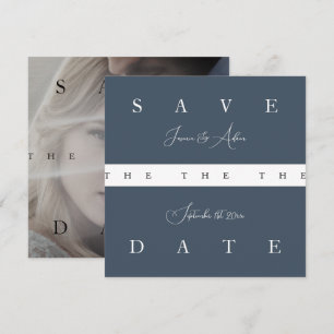 Save The Date Royal Blue Opulence Simple Photo Mariage