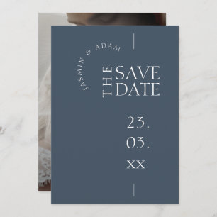 Save The Date Royal Blue Opulence Simple Photo Mariage