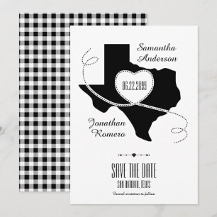 Save The Date Ruban de curling du Texas noir Enregistrer la date