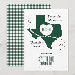 Save The Date Ruban de curling Texas vert foncé Enregistrer la d