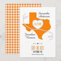 Ruban Orange Texas Curling Enregistrer la date