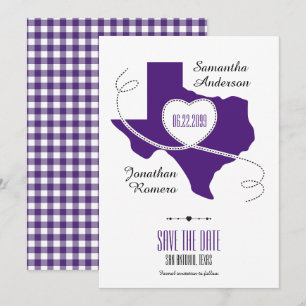 Save The Date Ruban Purple Texas Curling Enregistrer la date