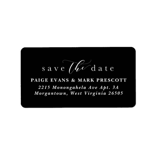 Save the Date Rücksendeadresse Adressaufkleber (Vorne)
