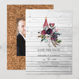 Save The Date Russe Boho Plum Mariage de dégustation de vin roug