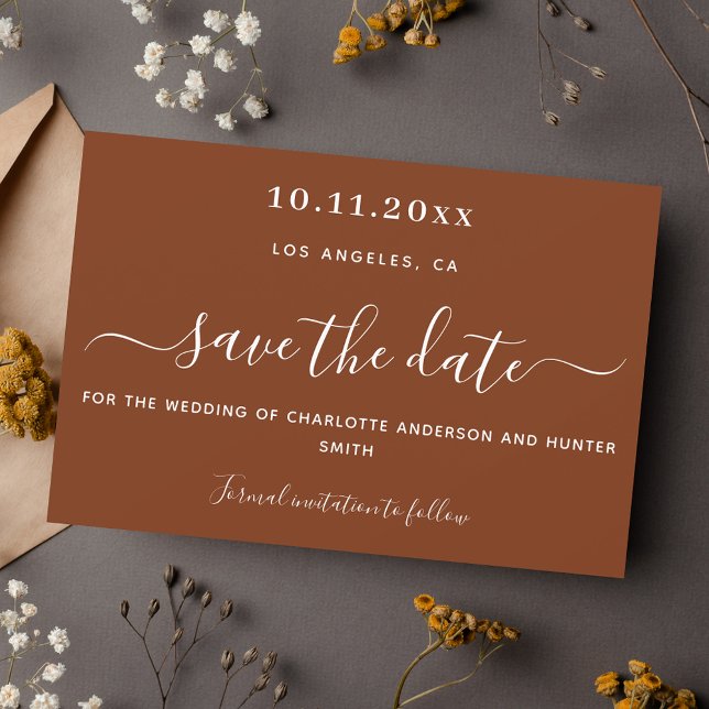 Save The Date Rust brûlé mariage orange enregistrer la date (Créateur téléchargé)