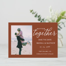 Save The Date Rust Script Mieux Ensemble Minimal Simple Photo