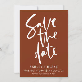 Save The Date Rust Simple Calligraphie manuscrite Enregistrer la