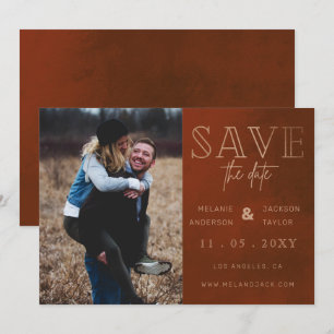 Save The Date Rust Stylish photo manuscrite Enregistrer la date