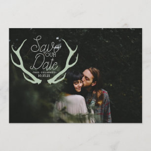 Save The Date Rustic Antler Enregistrer la date