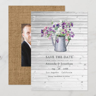 Save The Date Rustic Country Garden Pois doux Mariage Floral