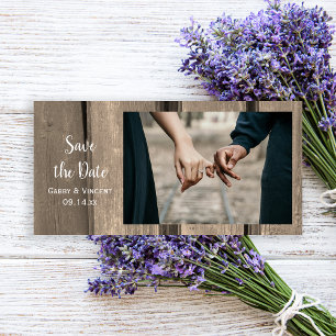 Save The Date Rustic Country Grange mariage en bois Enregistrer