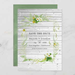 Save The Date Rustic Country Grange Verdure Mariage Photo