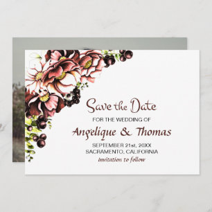 Save The Date Rustic Fall Floral Mariage