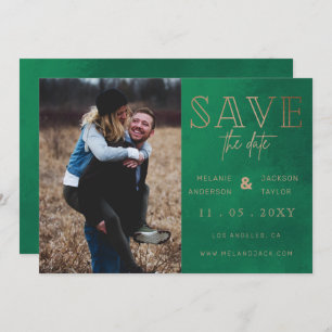 Save The Date Rustic Green photo manuscrite Enregistrer la date