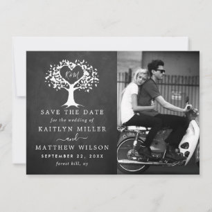 Save The Date Rustic Heart Tree Photo Mariage Enregistrer La Dat