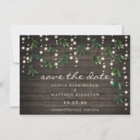 Rustic Leaf String Lights Photo Enregistrer la dat