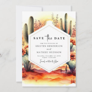 Save The Date Rustic Lovely Cactus Mariage