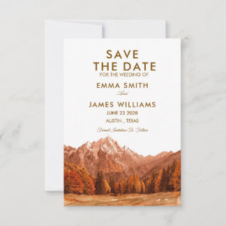 SAVE THE DATE RUSTIC MOUNTAIN SIMPLE WEEDING INVITE