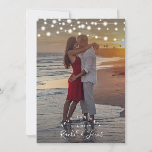 Save The Date Rustic String Lumières Mariage Enregistrer la date