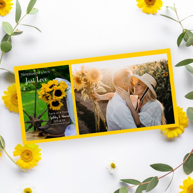 Save The Date Rustic Sunflowers and Cowboy Boots Western Wedding (Créateur téléchargé)