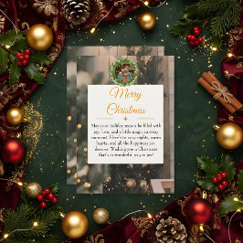 Save The Date Rustic Wood & Gold Family Christmas Card 2026 