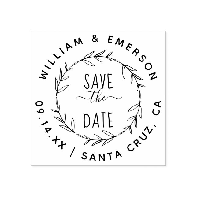 Save The Date | Rustikale Händeschlittenhochzeit Gummistempel (Prägung)