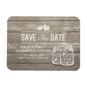Save the Date rustikale Holz Mason Jar String Ligh Magnet