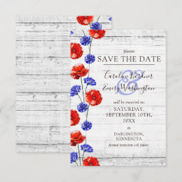Save the Date Rustikale Holzrottpoppe Blumenkarte Einladung