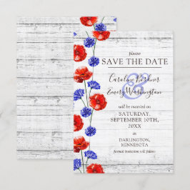 Save the Date Rustikale Holzrottpoppe Blumenkarte Einladung