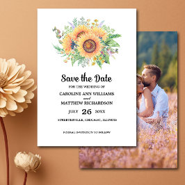 Save The Date. Rustikale Sonnenblumenkarte Save The Date